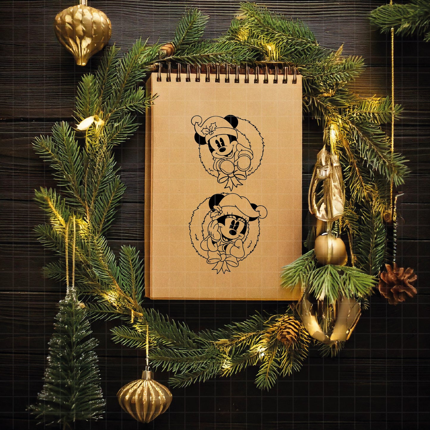 COD1818 - Christmas Mickey & Minnie bundle, Disney Christmas clipart Svg, Png, Eps, Dxf, Jpeg, vector.