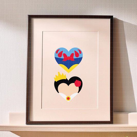 COD2348 - Snow White's hearts pack bundle, Disney clipart Svg, Png, Eps, Dxf, Jpeg, vector.