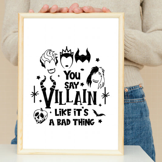 COD3471 - Disney Villains pack bundle line art, Disney villains clipart Svg, Png, Eps, Dxf, Jpeg, vector.