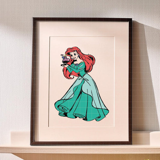 COD3504 - The Little mermaid pack bundle, Disney Princess Ariel Svg, Png, Eps, Dxf, Jpeg, vector.