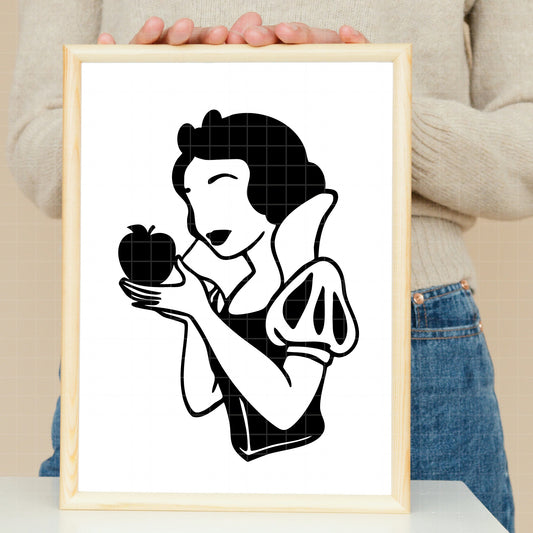 COD3533 - Snow White and the seven dwarfs icons & silhouettes pack bundle, Disney clipart Svg, Png, Eps, Dxf, Jpeg, vector.