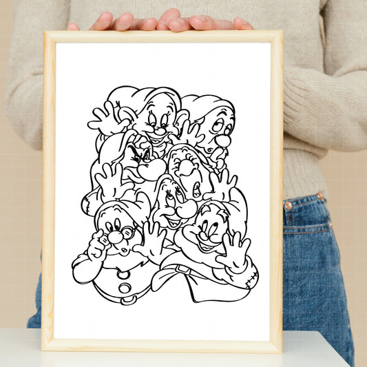 COD3536 - Snow White and the seven dwarfs pack bundle, Disney clipart Svg, Png, Eps, Dxf, Jpeg, vector.