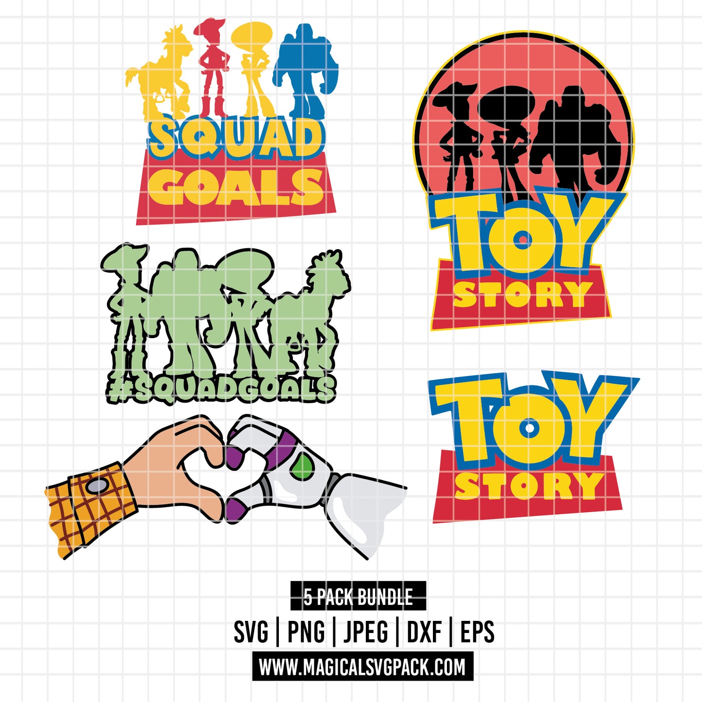 COD3544 - Toy story logos/icons pack bundle, Disney clipart Svg, Png, Eps, Dxf, Jpeg, vector.