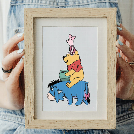 COD3553 - Baby Winnie the Pooh and Eeyore pack bundle, Disney clipart Svg, Png, Eps, Dxf, Jpeg, vector.