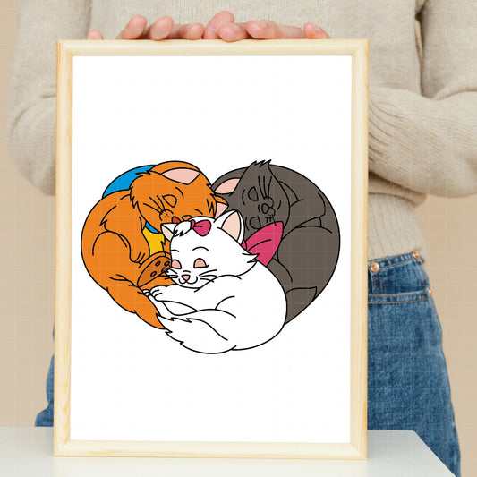 COD4323 - Kitten marie, Toulouse, Berlioz, The aristocats pack bundle, Disney clipart Svg, Png, Eps, Dxf, Jpeg, vector.