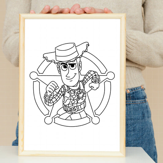 COD4510 - Sheriff Woody pack bundle line art, Disney clipart Svg, Png, Eps, Dxf, Jpeg, vector.