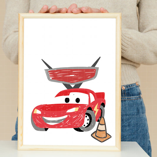 COD6045 - Cars crayon drawing characters & icons bundle, Disney clipart Svg, Png, Eps, Dxf, Jpeg, vector.