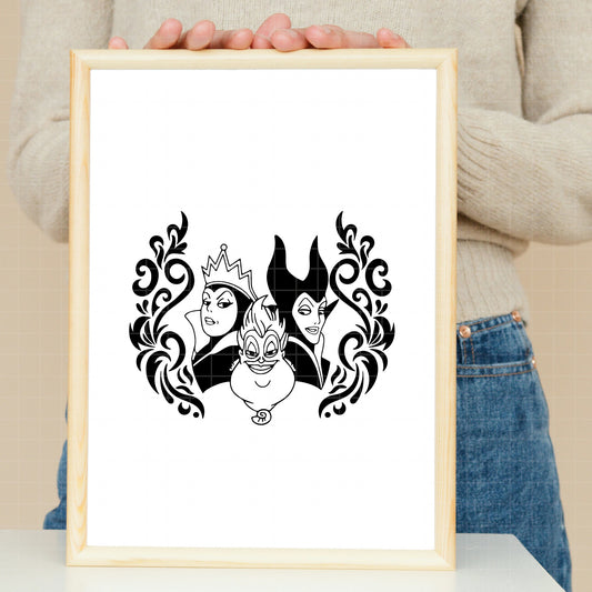 COD6214 - Disney Villains pack bundle, Disney villains clipart Svg, Png, Eps, Dxf, Jpeg, vector.