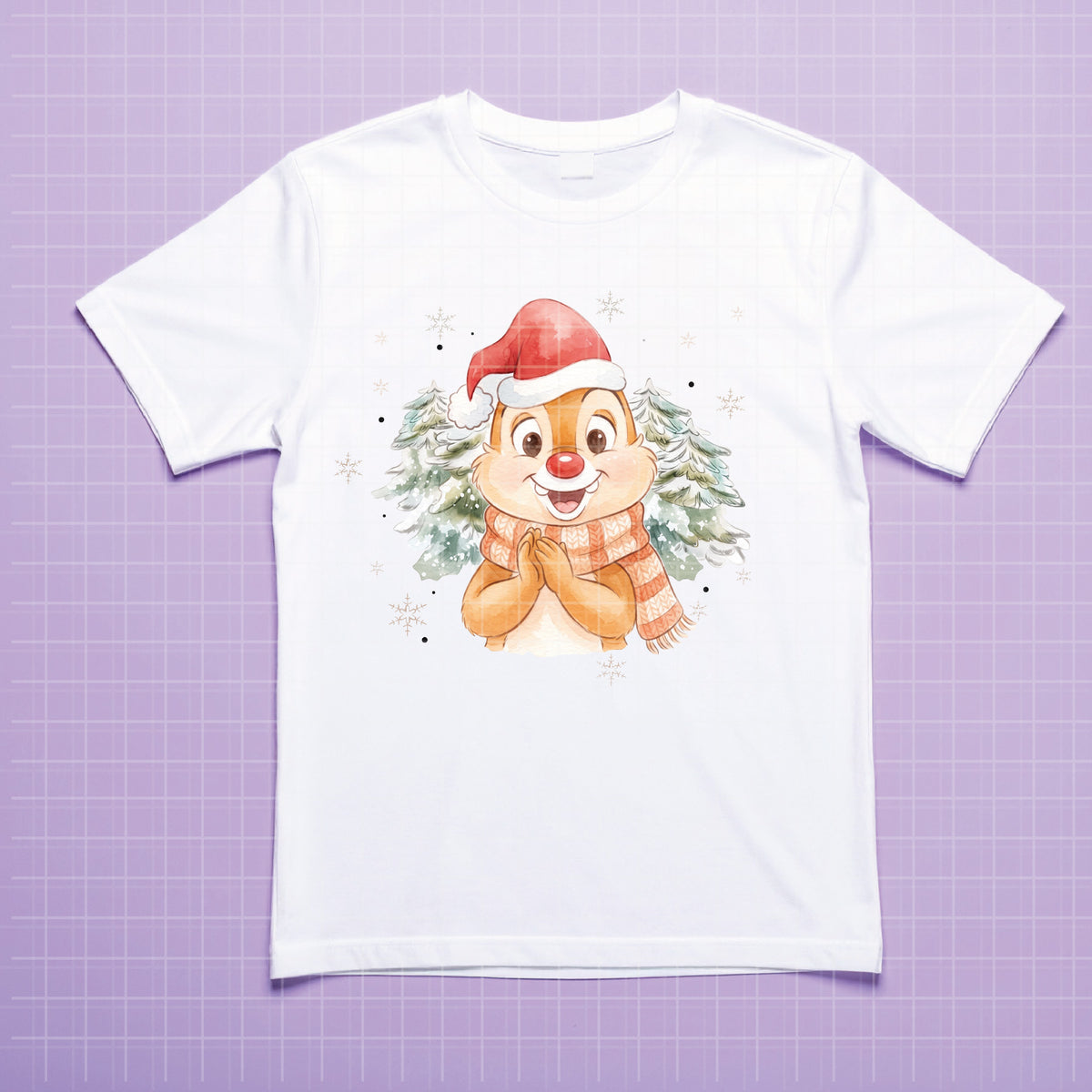COD7350 - Chip & Dale's Christmas PNG bundle Watercolor, Disney Christmas clipart.