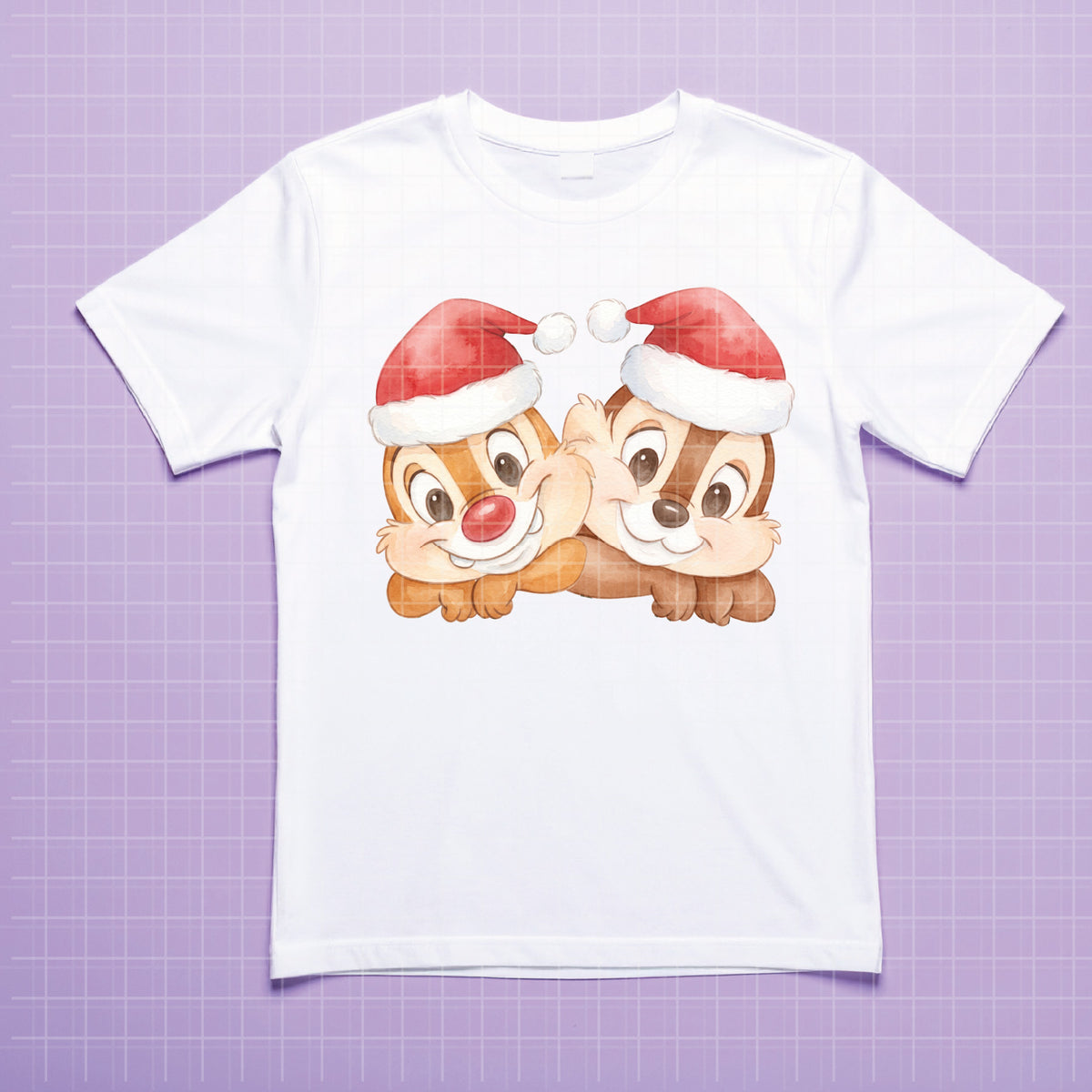 COD7351 - Chip & Dale's Christmas PNG bundle Watercolor, Disney Christmas clipart.