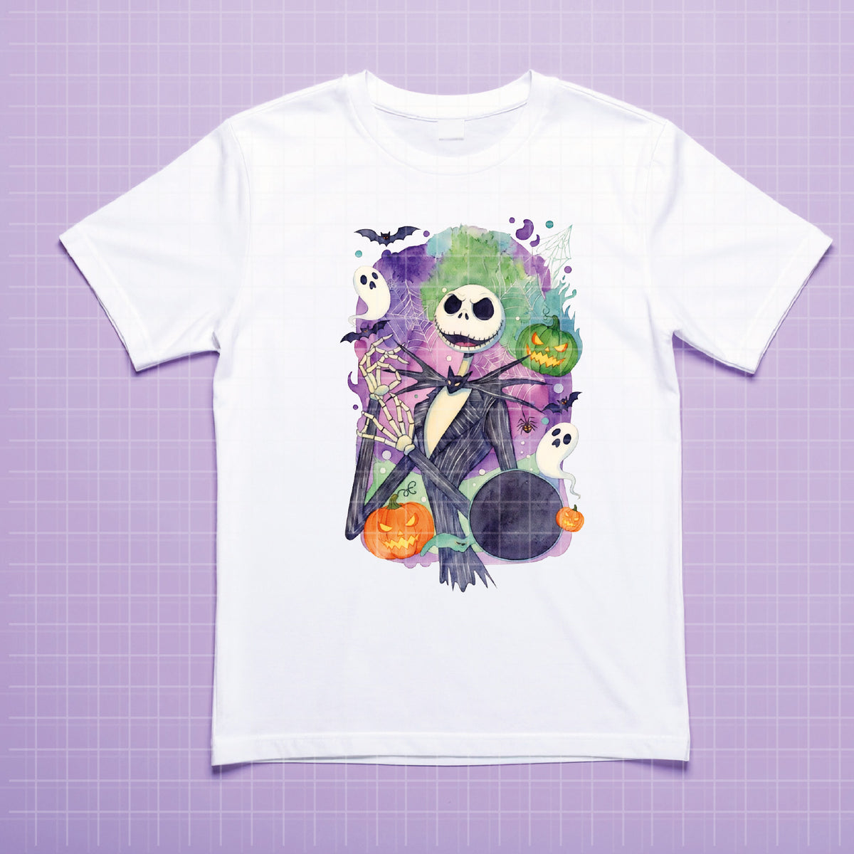 COD7361 - Jack Skellington PNG bundle Watercolor, Disney Halloween clipart.
