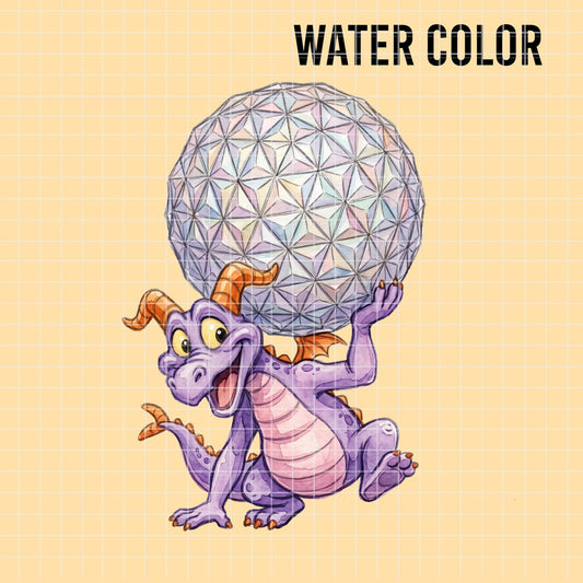 COD7397 - Baby Figment, one little Spark PNG bundle Watercolor, Disney clipart.