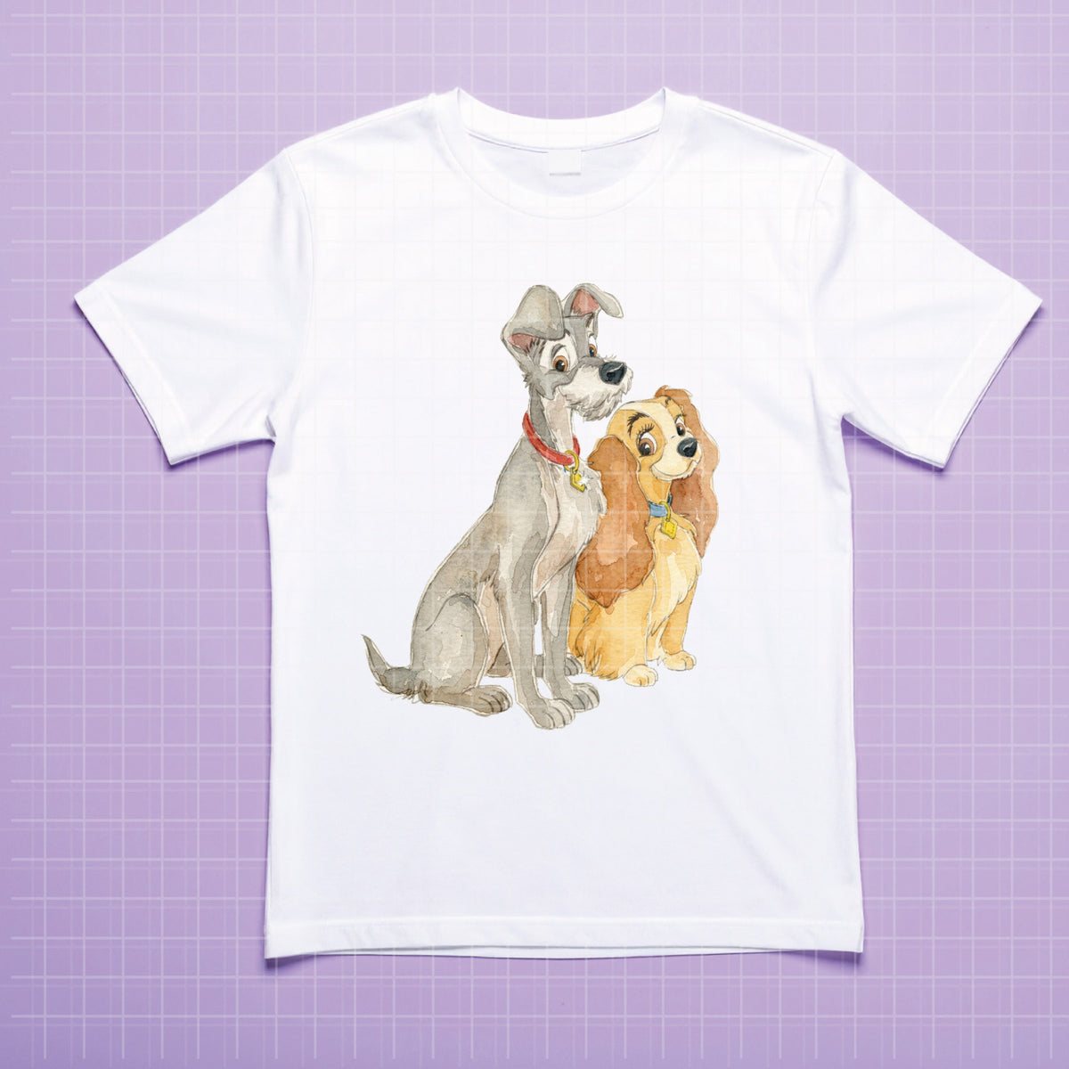 COD7418 - Lady and the Tramp Watercolor PNG bundle, Disney packs