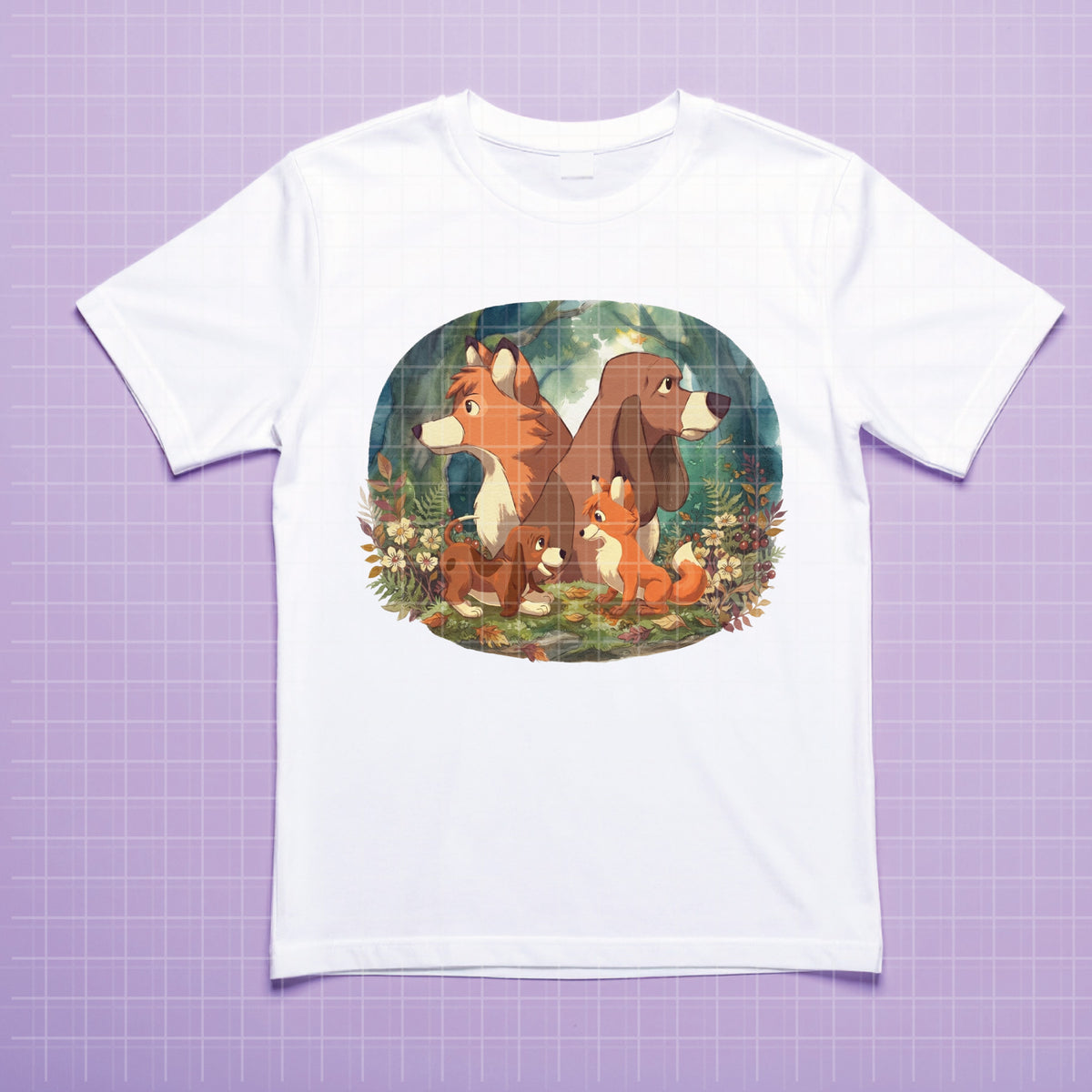 COD7465 - The Fox and The Hound Watercolor PNG bundle, Disney clipart packs.