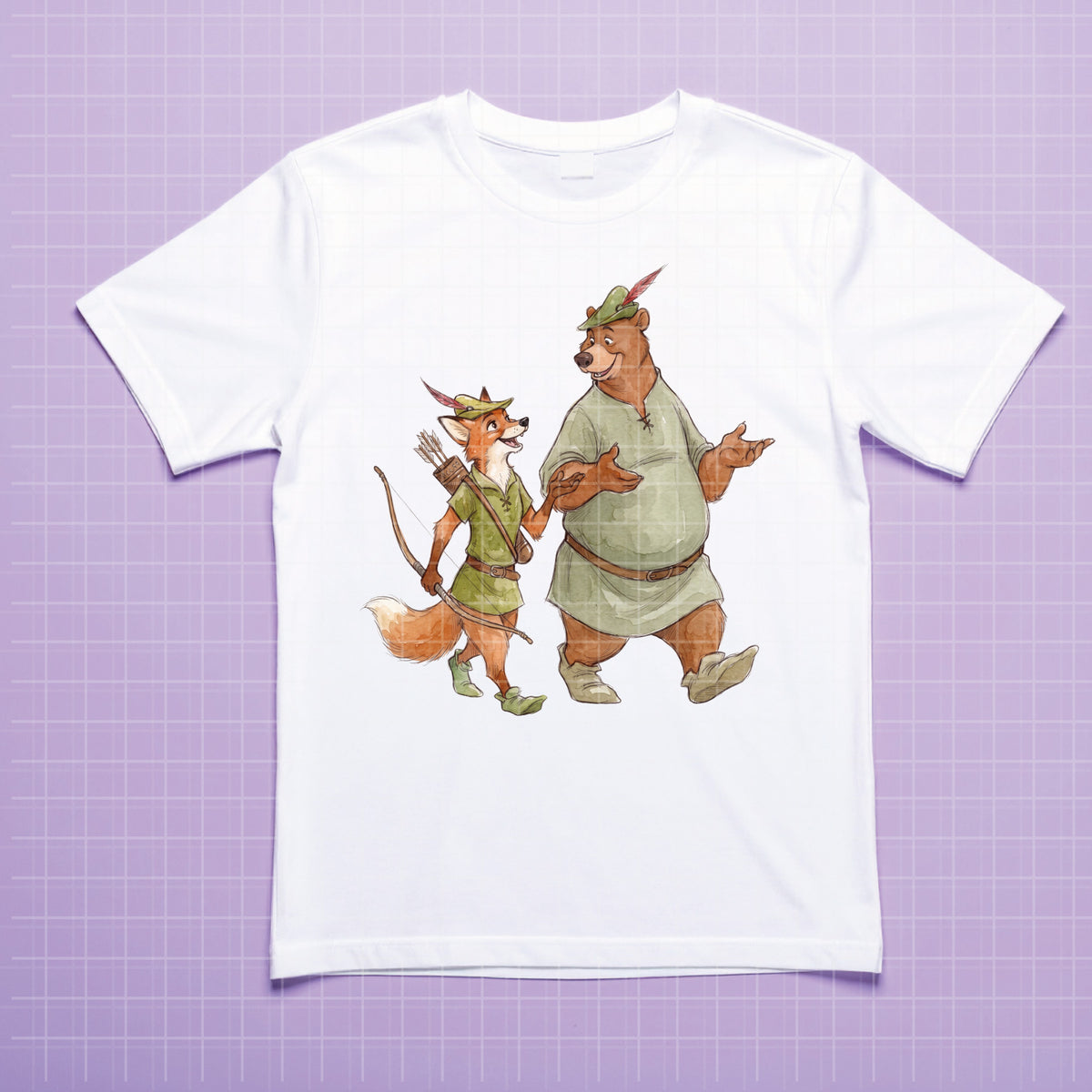 COD7472 - Robin Hood & Little John Watercolor PNG bundle, Disney clipart packs.