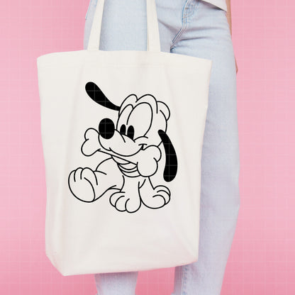 COD1043 - Baby Pluto bundle line art, Disney clipart Svg, Png, Eps, Dxf, Jpeg, vector.