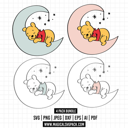 COD1118 - Baby Winnie the Pooh bundle, Disney clipart Svg, Png, Eps, Dxf, Jpeg, vector.