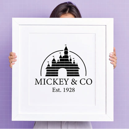 COD1203 - Mickey Castle Magic Kingdom bundle, Disneyland clipart Svg, Png, Eps, Dxf, Jpeg, vector.