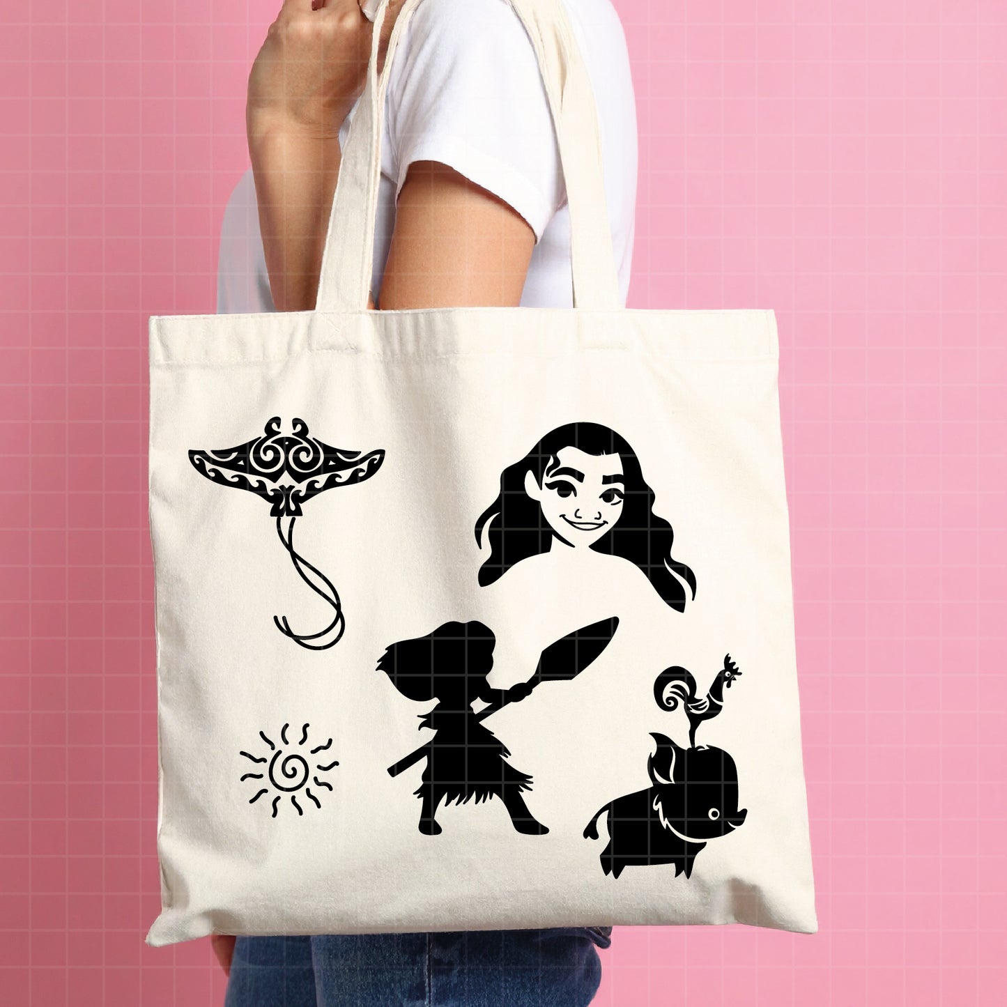 COD1204 - Moana icons & quotes bundle, Disney princess clipart Svg, Png, Eps, Dxf, Jpeg, vector.
