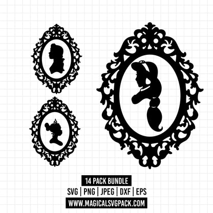 COD1206 - Disney Princess portrait bundle, Disney princess clipart Svg, Png, Eps, Dxf, Jpeg, vector.