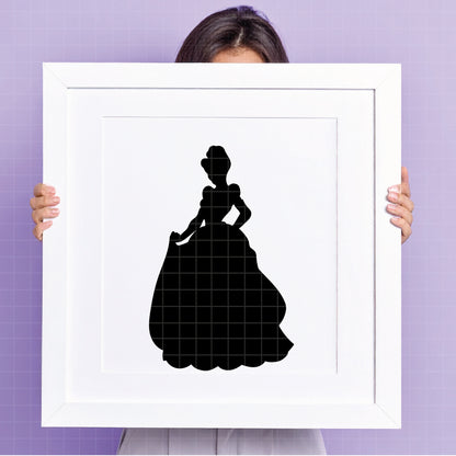 COD1212 - Disney Princess silhouettes bundle, Disney princess clipart Svg, Png, Eps, Dxf, Jpeg, vector.