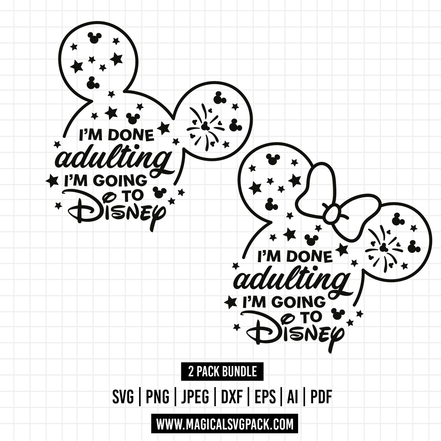 COD1258 - Disney squad bundle, Disney trips clipart Svg, Png, Eps, Dxf, Jpeg, vector.