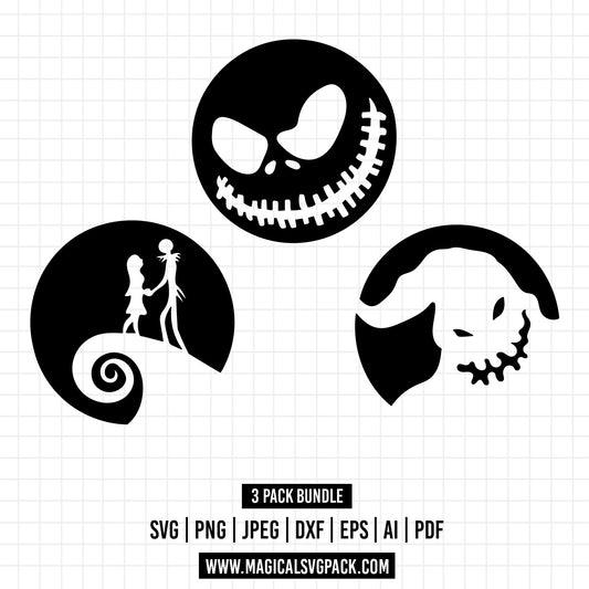 COD1271 - The Nightmare Before Christmas icons bundle, Disney clipart Svg, Png, Eps, Dxf, Jpeg, vector.