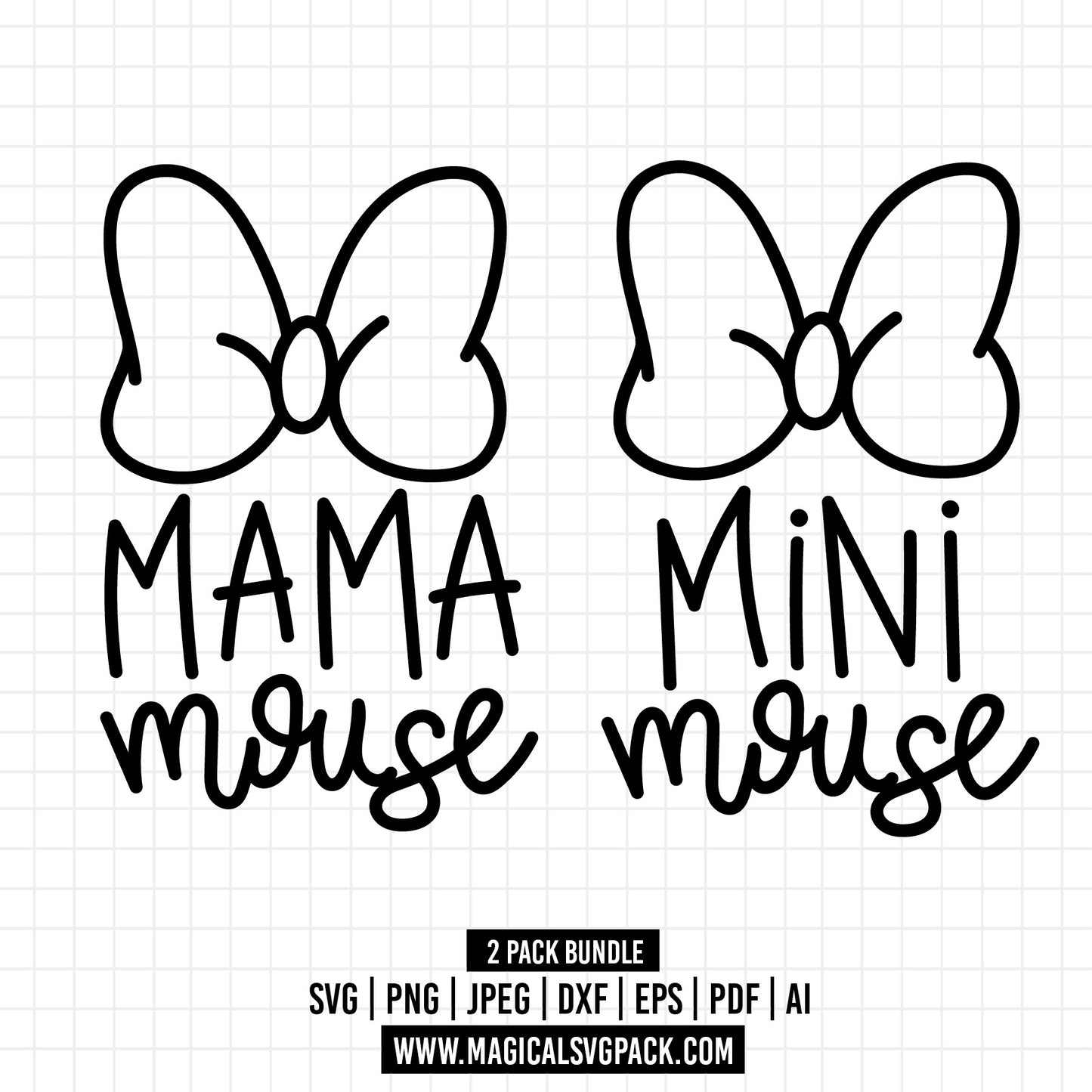 COD1333 - Minnie family squad bundle, Disney trips clipart Svg, Png, Eps, Dxf, Jpeg, vector.