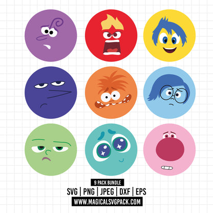 COD1464 - Inside Out bundle, Disney clipart Svg, Png, Eps, Dxf, Jpeg, vector.