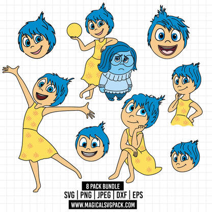 COD1484 - Joy, Inside Out bundle, Disney clipart Svg, Png, Eps, Dxf, Jpeg, vector.
