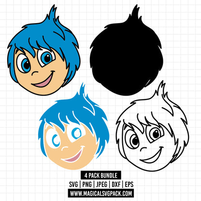 COD1486 - Joy, Inside Out layered bundle, Disney clipart Svg, Png, Eps, Dxf, Jpeg, vector.