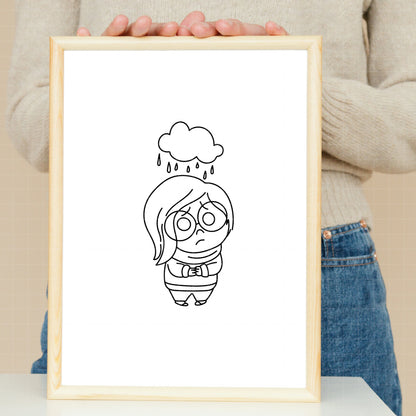 COD1488 - Sadness, Inside Out bundle line art, Disney clipart Svg, Png, Eps, Dxf, Jpeg, vector.