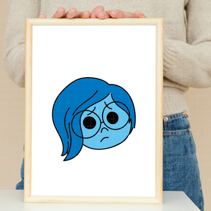 COD1489 - Sadness, Inside Out layered bundle, Disney clipart Svg, Png, Eps, Dxf, Jpeg, vector.