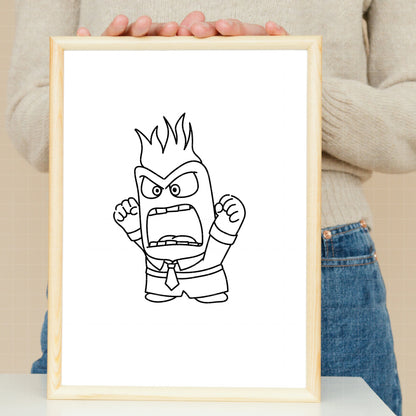 COD1494 - Anger, Inside Out bundle line art, Disney clipart Svg, Png, Eps, Dxf, Jpeg, vector.