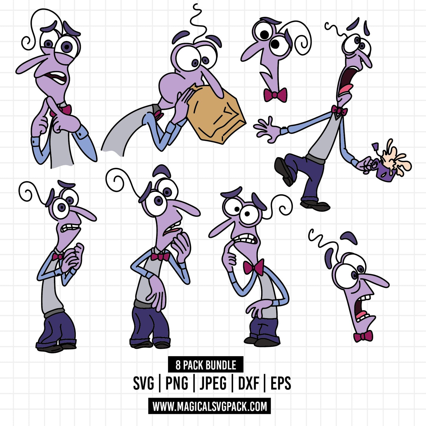 COD1496 - Fear, Inside Out bundle, Disney clipart Svg, Png, Eps, Dxf, Jpeg, vector.