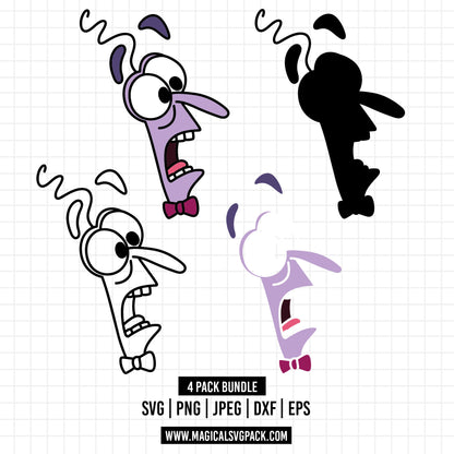 COD1498 - Fear, Inside Out layered bundle, Disney clipart Svg, Png, Eps, Dxf, Jpeg, vector.
