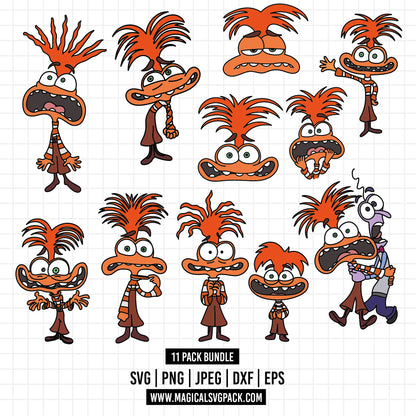COD1499 - Anxiety, Inside Out bundle, Disney clipart Svg, Png, Eps, Dxf, Jpeg, vector.