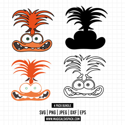COD1501 - Anxiety, Inside Out layered bundle, Disney clipart Svg, Png, Eps, Dxf, Jpeg, vector.