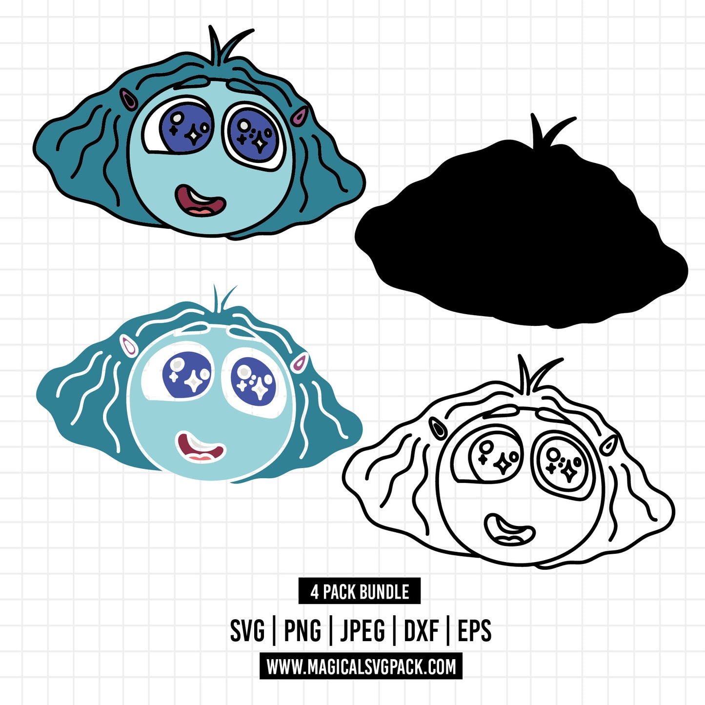 COD1504 - Envy, Inside Out layered bundle, Disney clipart Svg, Png, Eps, Dxf, Jpeg, vector.