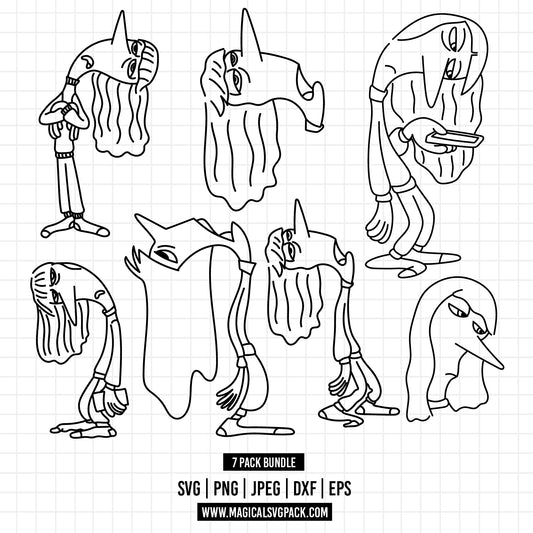COD1509 - Ennui, Inside Out bundle line art, Disney clipart Svg, Png, Eps, Dxf, Jpeg, vector. (Copia)
