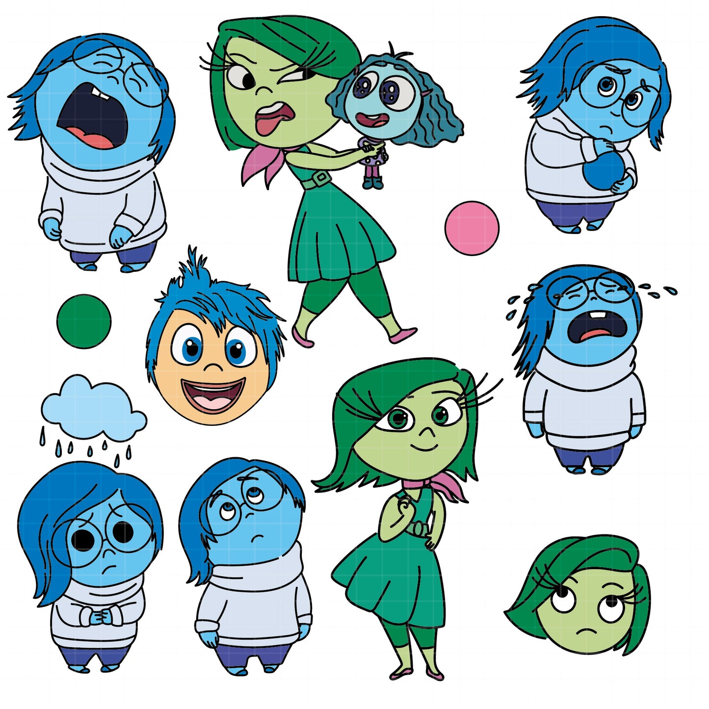 COD1511 - Inside Out mega bundle, Disney clipart Svg, Png, Eps, Dxf, Jpeg, vector.
