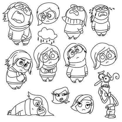COD1512 - Inside Out mega bundle line art, Disney clipart Svg, Png, Eps, Dxf, Jpeg, vector.
