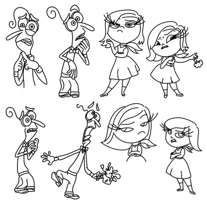 COD1512 - Inside Out mega bundle line art, Disney clipart Svg, Png, Eps, Dxf, Jpeg, vector.