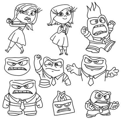 COD1512 - Inside Out mega bundle line art, Disney clipart Svg, Png, Eps, Dxf, Jpeg, vector.