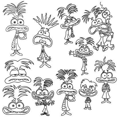 COD1512 - Inside Out mega bundle line art, Disney clipart Svg, Png, Eps, Dxf, Jpeg, vector.