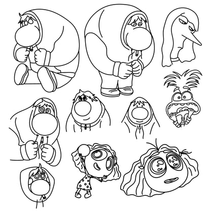 COD1512 - Inside Out mega bundle line art, Disney clipart Svg, Png, Eps, Dxf, Jpeg, vector.