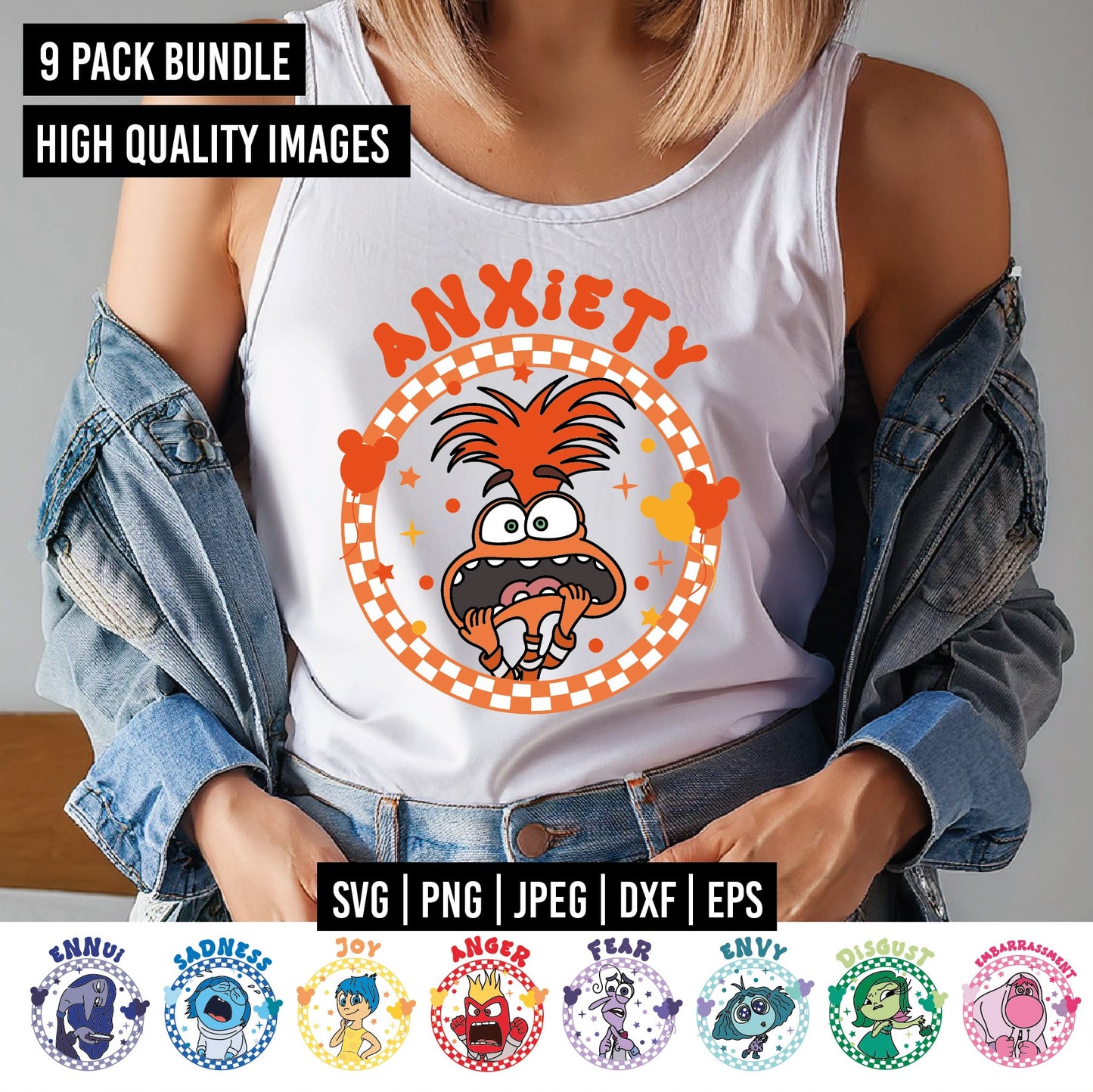 COD1525 - Inside Out bundle, Disney clipart Svg, Png, Eps, Dxf, Jpeg, vector.