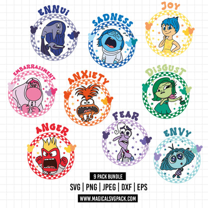 COD1525 - Inside Out bundle, Disney clipart Svg, Png, Eps, Dxf, Jpeg, vector.