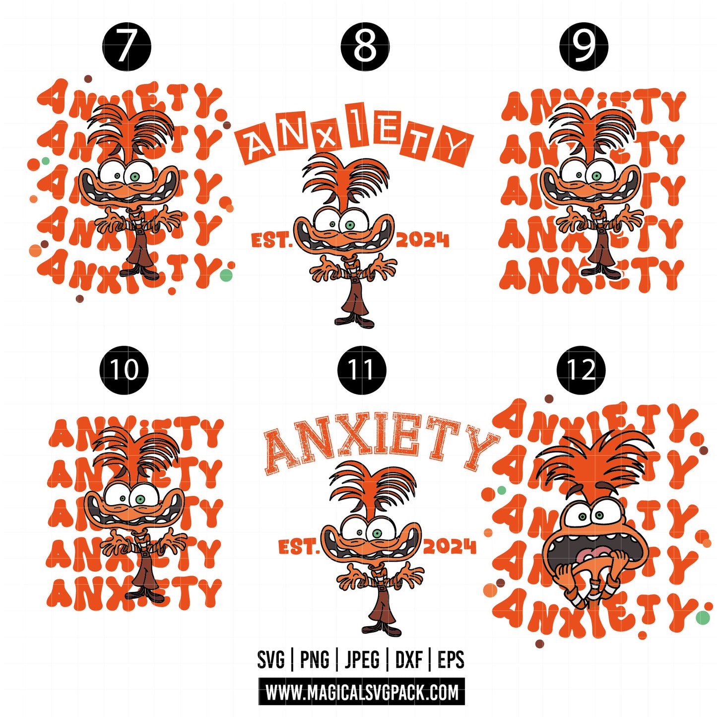 COD1528 - Inside Out patterns bundle, Disney clipart Svg, Png, Eps, Dxf, Jpeg, vector.