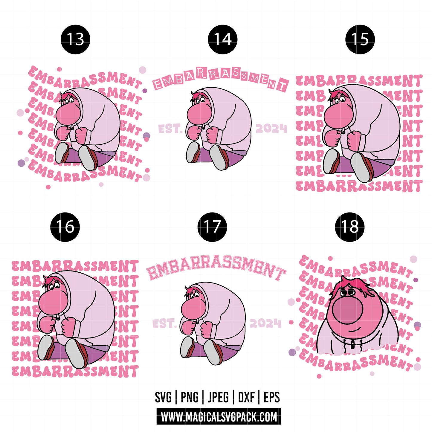 COD1528 - Inside Out patterns bundle, Disney clipart Svg, Png, Eps, Dxf, Jpeg, vector.